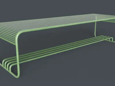 Metal Modern Bench 6 PBR Game Ready Low-poly 3D model