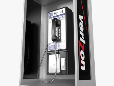 Public Phone Low-poly 3D model