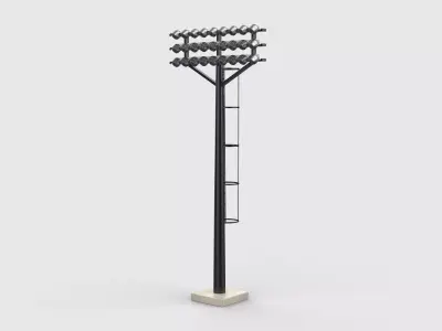 Stadium lights collection 02 3D model