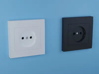 Electrical Sockets Low-Poly 3D Models Free low-poly 3D model