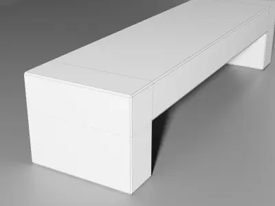 Bench 2 made of concrete Low-poly 3D model