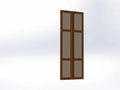 Elegant Bookshelf with Decorative Doors and Compact Storage  3D print model