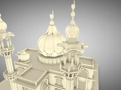 Mosque golden 3D model