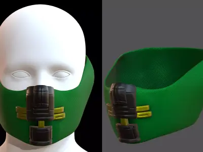 Gas mask helmet 3d model scifi Low-poly  Low-poly 3D model 313