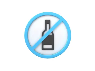 Prohibited Alcohol Symbol V1 003 Low-poly 3D model
