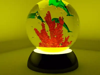 Night light with dolphins Free 3D model