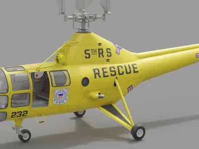  Search and Rescue Helicopter Sikorsky H-5 Rigged 