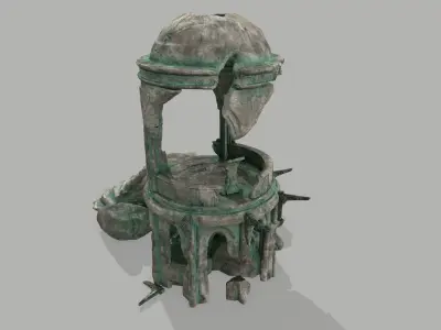 old temple Low-poly 3D model