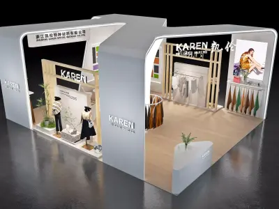 Booth Exhibition Stand Stall 10x8m Height 440cm 4 Open 3D model 3D model