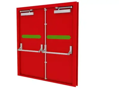 3D model Double Fire Exit Red 3D model