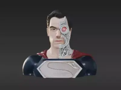 54 - Menacing Half-Machine Hero - Dark Sci-Fi Villain S 3D print model