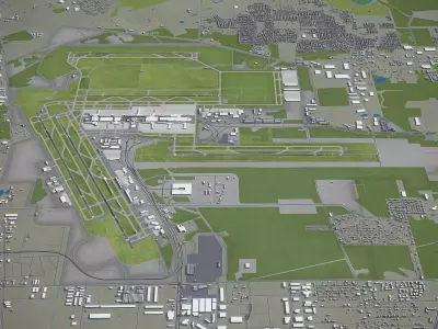 George Bush - Intercontinental Airport - IAH Low-poly 3D model