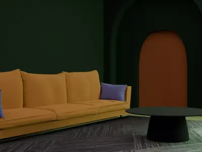 Basic Living Room Assets Low-poly 3D model