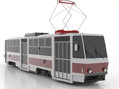 Tatra T5A5 Low Low-poly 3D model