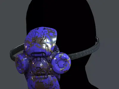 Gas mask helmet 3d model scifi Low-poly Low-poly 3D model