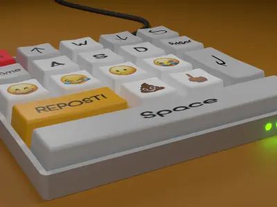 Keyboard with the most necessary Free low-poly 3D model