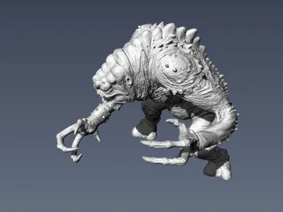 Rancor alien creature with claws 3D print model