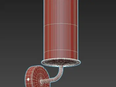 licia chrome wall light with glass shade 3D model