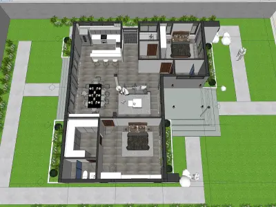Modern Villa design 12mx14m 3D model