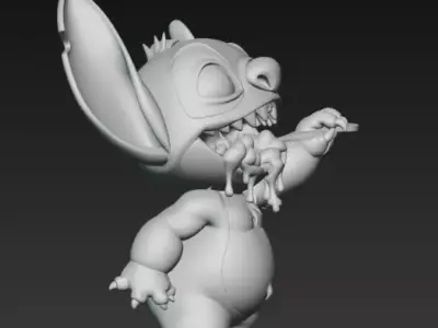 Stitch - Collectable figure 21 brushing teeth Free 3D print model