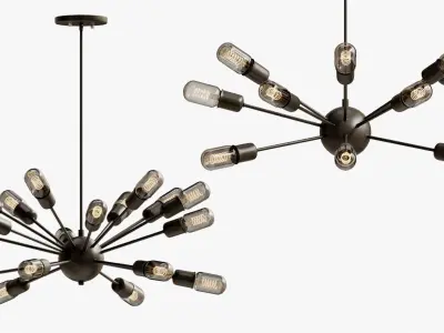 Hanging lamp loft industrial sputnik chandelier elliptical  3D model