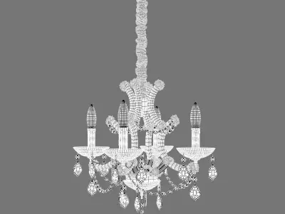golden teak chandelier 3D model