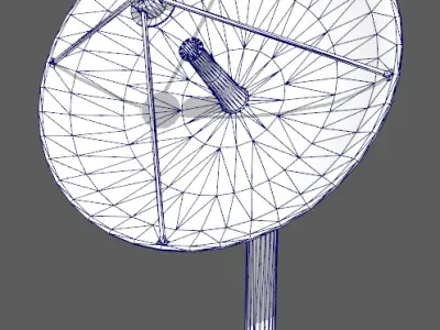 Space satellite signaler antenna Low-poly 3D model