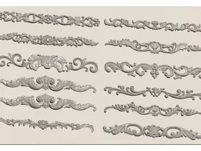 European-style carving 3D model