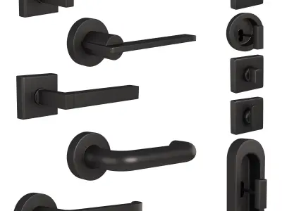 Door Handles Collection 3D model