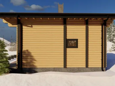 3D model of a wooden house 3D model