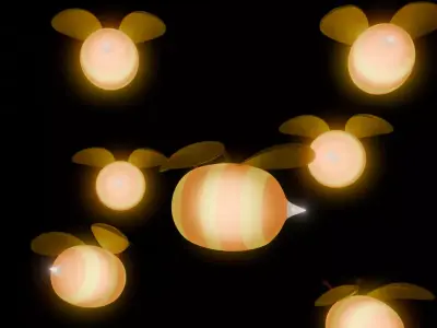 Indirect lighting of round bees 3D model