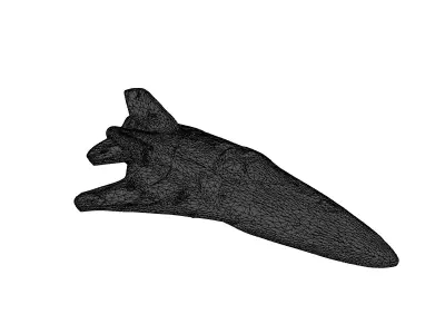 SciFi Starship Explorer White Variant Low-poly 3D model