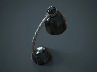 Old table lamp Low-poly 3D model