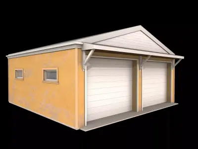 garage Low-poly 3D model 2