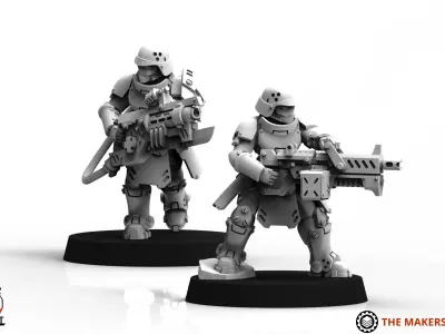 Daughters of War - Heavy Weapon Squad 3D print model