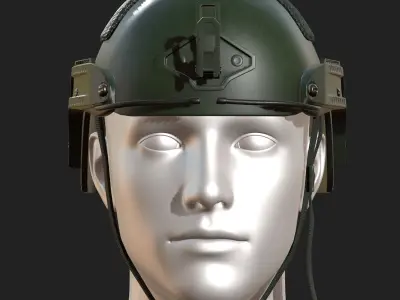 Helmet military combat soldier armor scifi  Low-poly 3D model