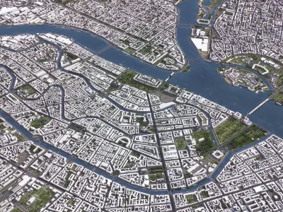 St Petersburg - 3D City Model Low-poly 3D model