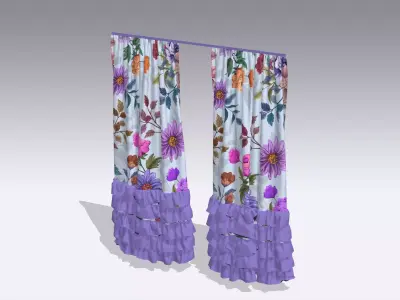 Curtain Low-poly 3D model