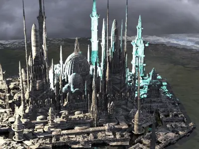 2097 Cityscape Kit bash 3D model