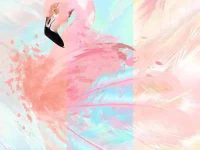 Tropical Flamingo Splash Mural Wallpaper  Texture