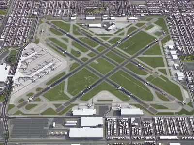 Chicago - Midway Airport - MDW Low-poly 3D model