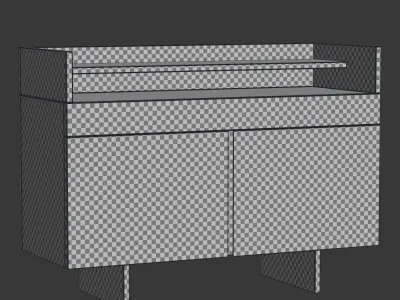 Wooden console    Low-poly 3D model