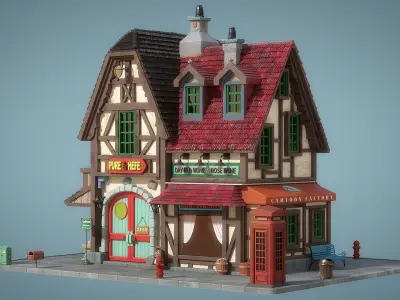 Cartoon House 20 3D model