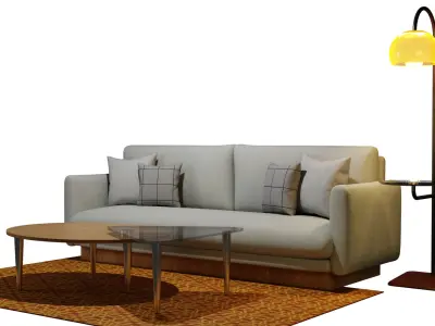 3-Seater Lounge Sofa Low-poly 3D model
