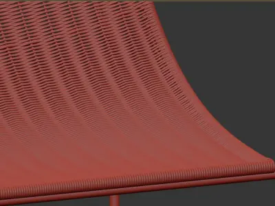 chair arm rattan 3D model