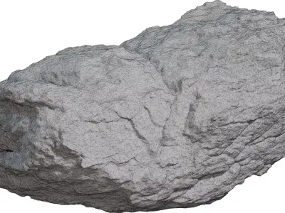 Photorealistic Granite Boulder Low-poly 3D model
