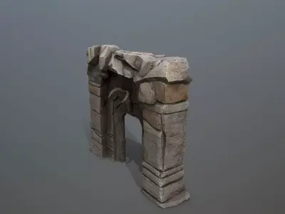 old gate Low-poly 3D model 3