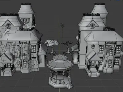 Old Manor Low-poly 3D model