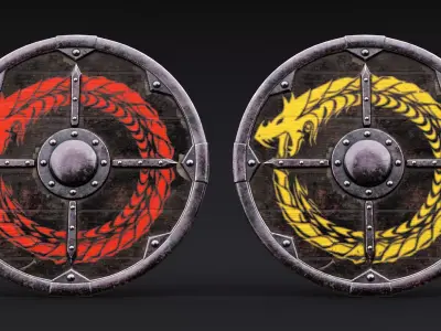 Viking Shield - Dragon 3D model