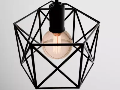 Loft Style Ceiling Light Fixture for E27 Base Bulbs Free 3D model